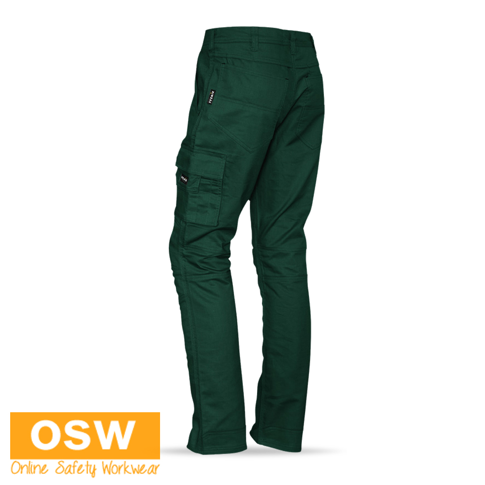 BN Mens Cotton Bottle Green Mechanical Stretch Fitted Cooling Cargo